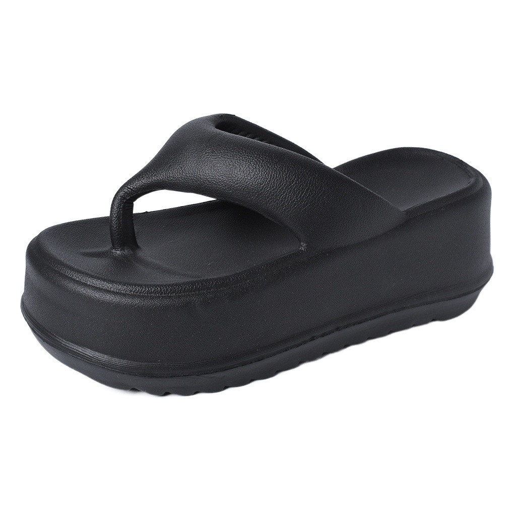 EVA de suela gruesa de tacón alto Chanclas de las mujeres antideslizantes de suela blanda flip-flops de una sola pieza de entrega de las mujeres