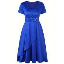 J 53660LAsymmetric swing V-neck dress ���Գƴ�ȹ�� V ��ȹר