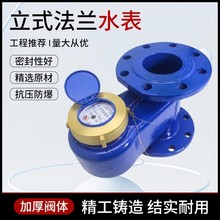 立式法兰水表 2寸3寸4寸下进上出家用自来水管道农用立式铸铁水表