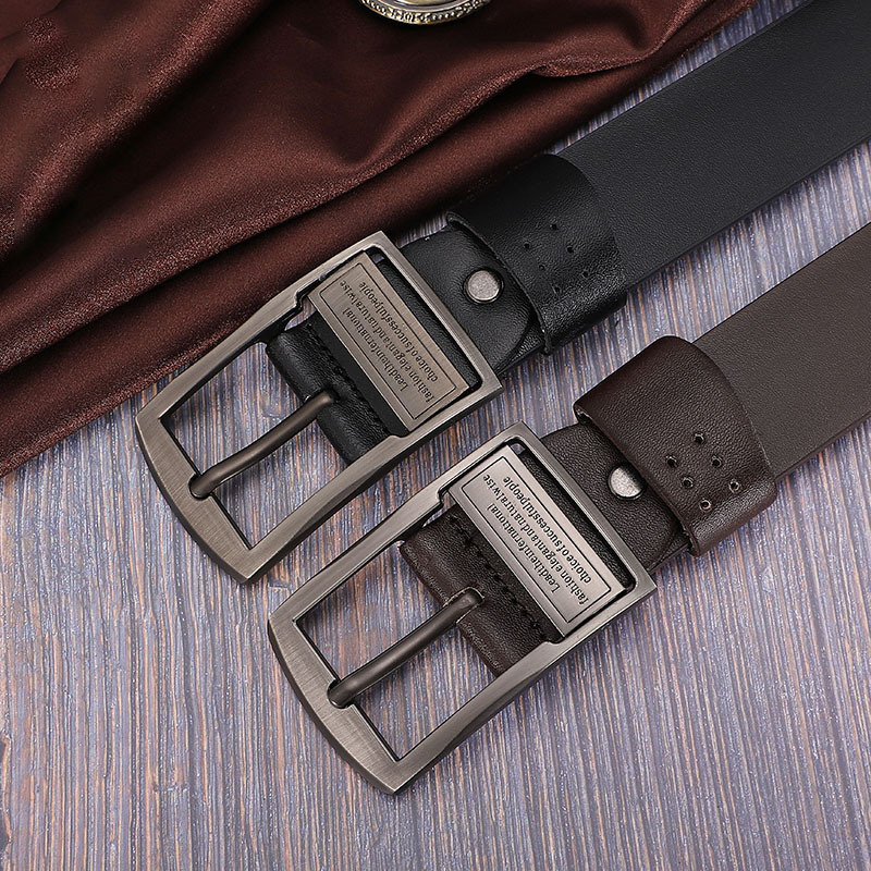 Cross-Border men's leather pin buckle belt vintage belt fashion casual genuine leather jeans belt factory wholesale