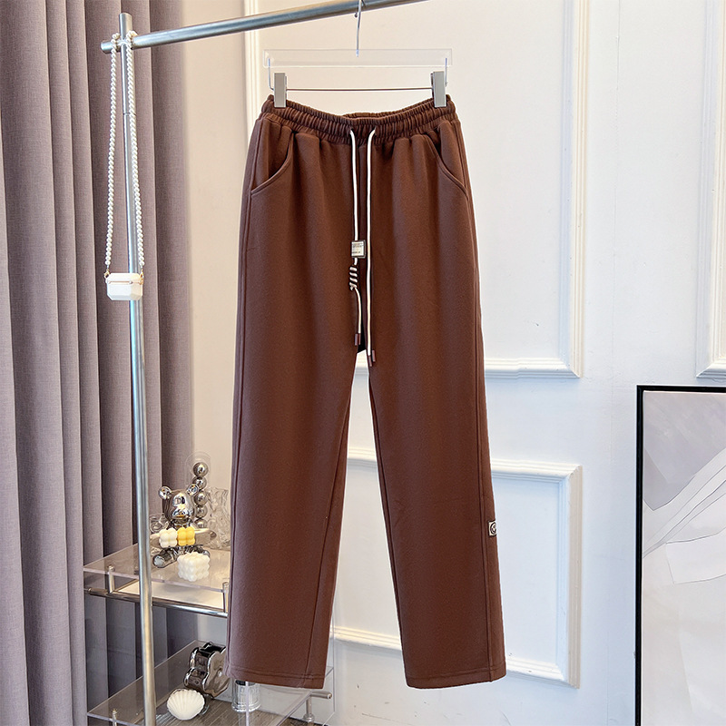 65-160kg Plus Size Casual Pants 2025 Autumn and Winter New Straight Loose Sports Lace-Up Velvet Pants for Fat mm 65-160kg Plus Size Casual Pants 2025 Autumn and Winter New Straight Loose Sports Lace-Up Velvet Pants for Fat mm