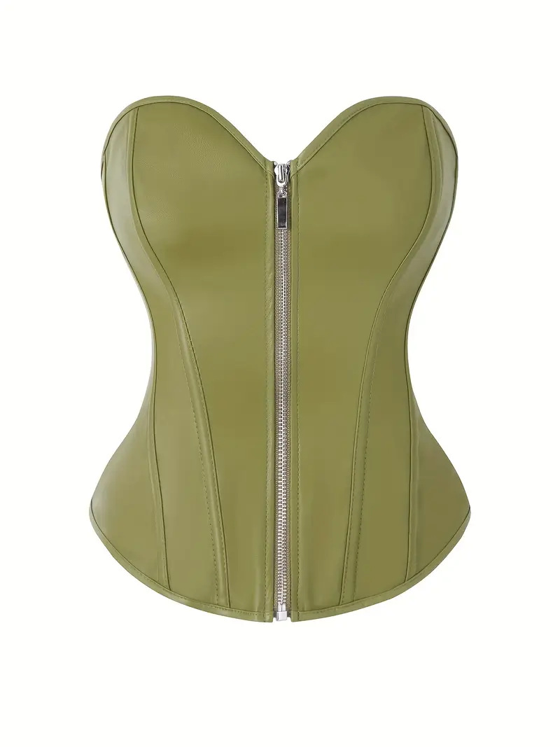 Corsé de palacio, cremallera de PU de cuero clásico, corsé europeo y americano, corsé de pecho y cintura, fuente de Amazon AliExpress