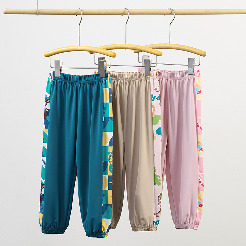 Wang Wang team children's pants summer new sunscreen mosquito toe all-match slim-fit girls boys drape casual pants
