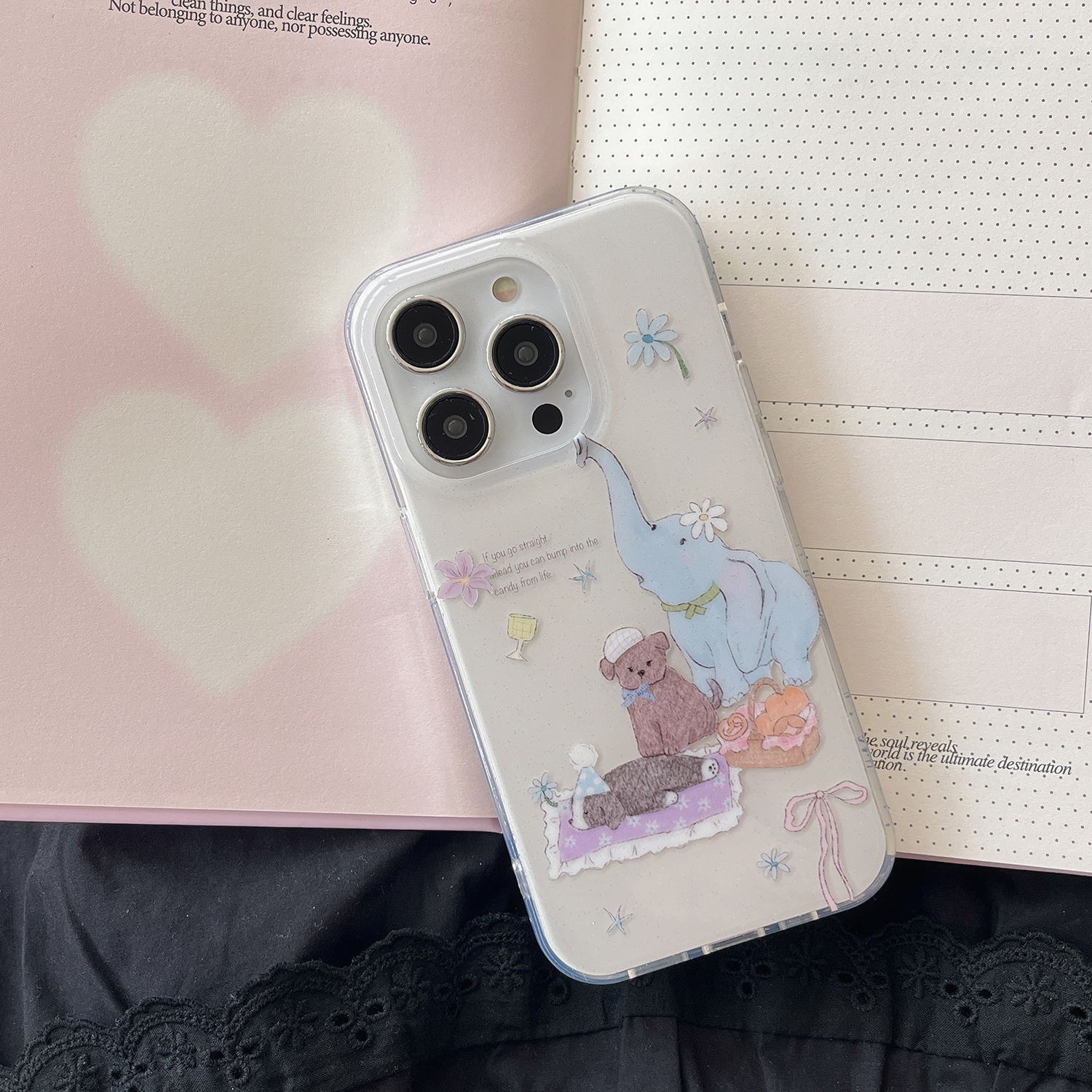 Personalidad dibujos animados graffiti elefante para Apple 16ProMax funda para teléfono móvil 15Pro simple 14/13 pareja 15PM