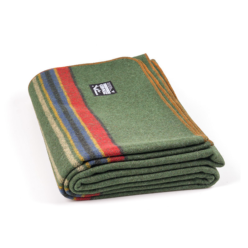 ZENHEO卓赫高毛含有量ウール毛布屋外キャンプピクニック厚い保温マット毛布ストールは水洗いできる