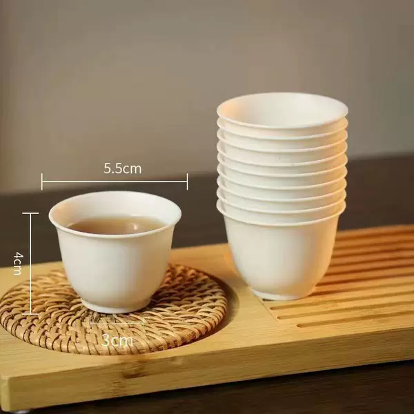 Disposable Kung Fu Tea Cups, Tea Sets, Household Products, Tea Cups for Entertaining Guests, Outdoor Hard Plastic Tea Cups, No Need to Clean