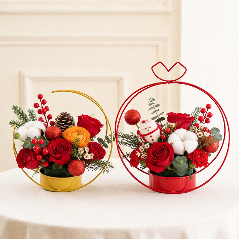 Panier à fleurs en fer doré, sélection des influenceurs TikTok, support à fleurs en métal, mariage, Fête du Printemps, Nouvel An, décoration florale, panier à fleurs