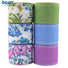 63mm铁丝拷克带薄荷曼波蓝紫绿蝴蝶花朵夏日清爽主题装饰仿麻织带