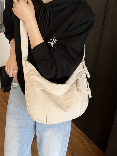 Japanese minimalist large-capacity crossbody bag for women students, small shoulder pouch, versatile, suitable for women