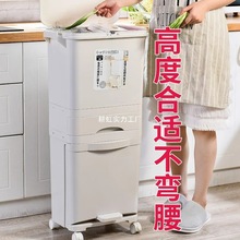 带内桶双垃圾分类垃圾桶家用大号双层干湿分离厨余厨房脚踏按压式