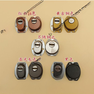 Gray lock cylinder lock protector large ancient copper round hole cover lock cap protective cover security door cover see description iron fittings black lock
