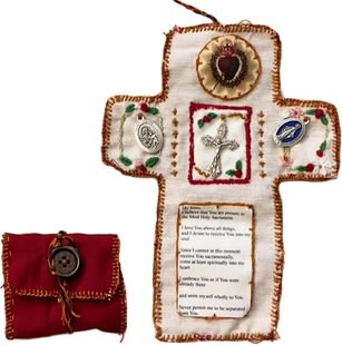 Cross-Border Pocket Shrine with Silver Cross Included Inside Prayer Pocket