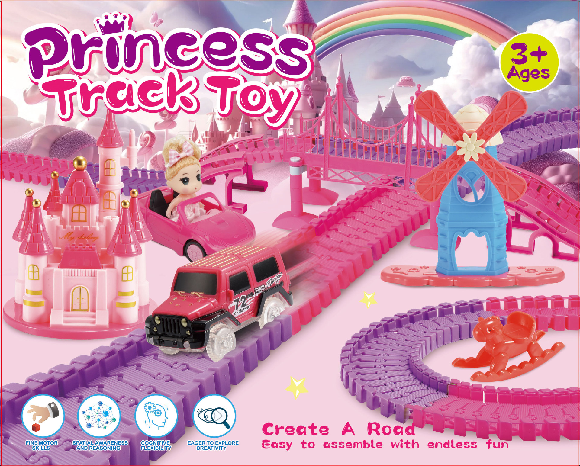 Bloques de construcción educativos de ingeniería de desmontaje y montaje, coche de carreras de juguete para niños y niñas