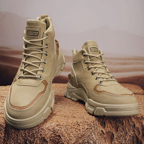 High-top men's shoes, winter new style, work style, outdoor mountaineering, labor protection, construction site, anti-slip and wear-resistant Martin boots