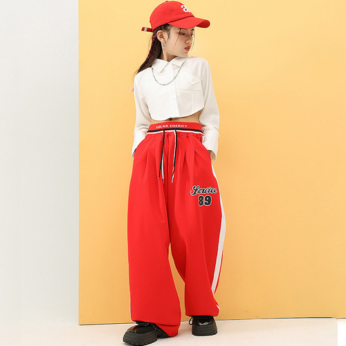 Hip-hop children's fashion girls' short-term trend brand children's clothing set New Year children's jazz dance performance clothing