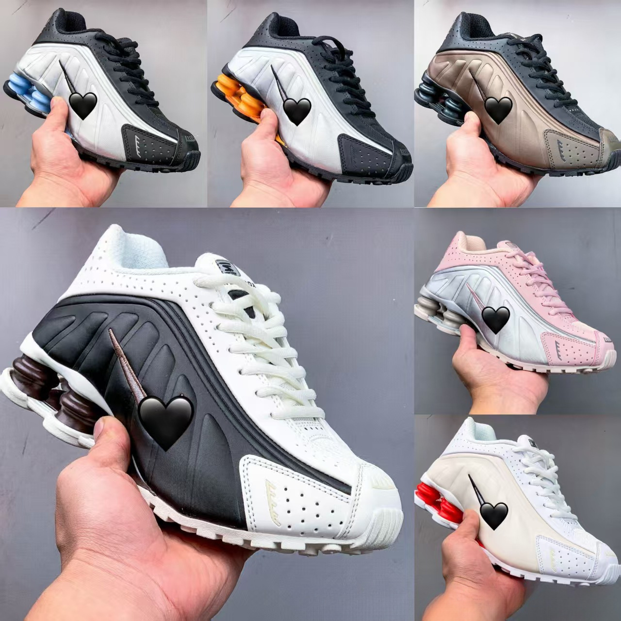 莆田鞋SHOX R4 系列低帮休闲气垫运动鞋防滑耐磨透气减震跑步鞋