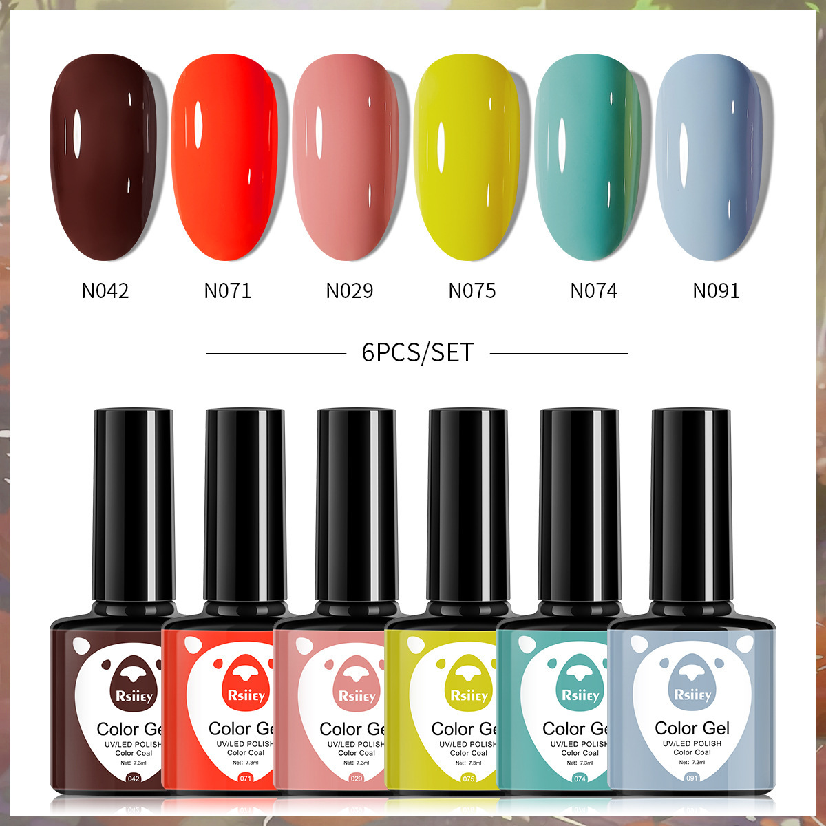6-color nail polish glue suit popular color painted glossy cat eye UV phototherapy glue for nail salon