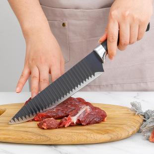 in stock Wholesale Wavy Pattern Stainless Steel Chef Knife Lightweight Sharp Household Rental House Must-have Cutting Meat and Vegetables
