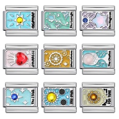 タロットカードシリーズイタリアモジュールブレスレット DIY 溶接オイルドリップブレスレット弾性スプライシングステンレス鋼ストラップチェーン