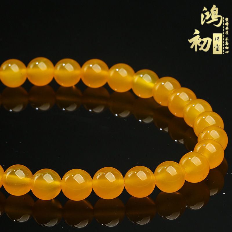 Honchu ジュエリー 7a 天然黄色瑪瑙ルースビーズ半完成ビーズブレスレットビーズ DIY クリスタルビーズ卸売|undefined