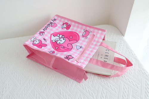 New Love Series Oxford Cloth Double Layer Tuition Bag Art Bag Cute Cartoon Print Student Portable Tuition Bag