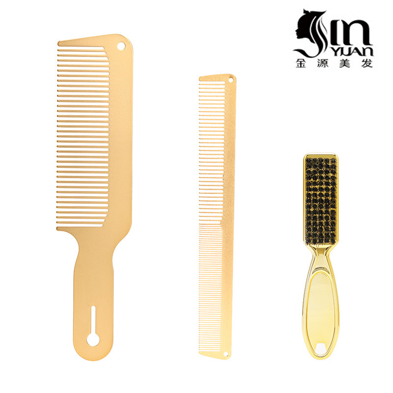Amazon Acero inoxidable corte de pelo peine corte de pelo chapado en oro barba cepillo fino peine plano CORTE DE Apple peine