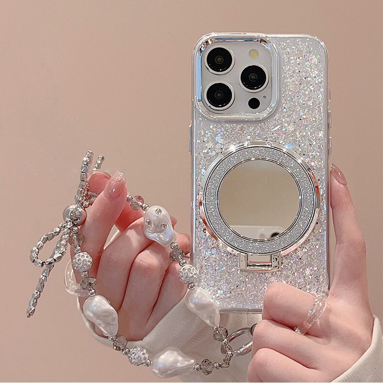 High-End Feel Suitable for Oppo Reno13 Phone Case with Glitter Mirror Realme15T Light Luxury Electroplated Lens Frame