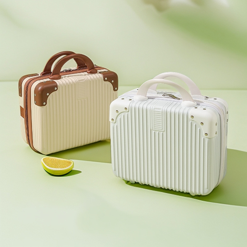 Maßgeschneiderte Handgepäck-Kosmetikkoffer 14 Zoll, kleine Reisekoffer, Zahlenkombinationskoffer, Reisekoffer, Bordgepäck Macaron-Farben Bordgepäckkoffer