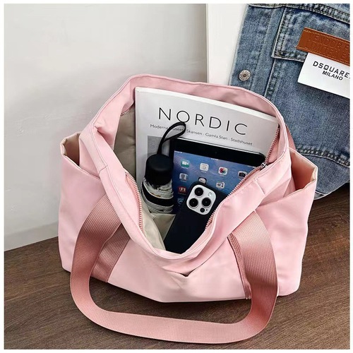  New Women's Bag Japanese Solid Color Tote Bag Shoulder Bag Casual Simple Mommy Outing Bag Canvas Handbag
