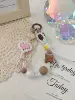 Three-dimensional beads and brown bows, a mobile phone clip is taken separately