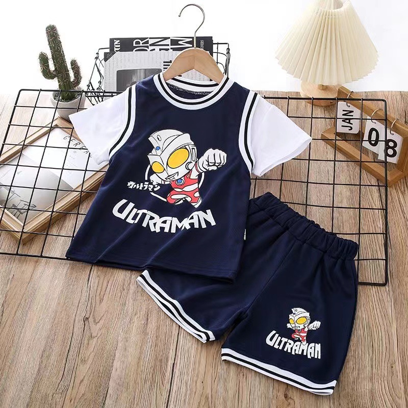 Altman Boys Summer suit 2025 New Children's Basketball Clothes Summer Clothes Boys Children's Sports Fat Handsome Clothes