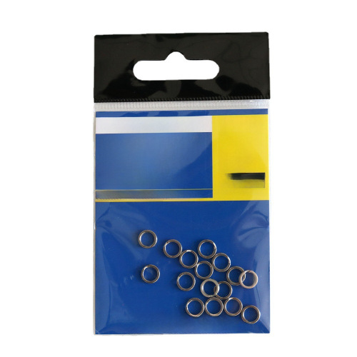 High-intensity cross-border retail bagged lure double ring fishing accessories double ring stainless steel lure flattened double ring