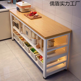 Multifunctional Kitchen Rack Floor-Standing Extra Thick Home Simple Workbench Multi-Layer Microwave Oven Pot Storage Rack