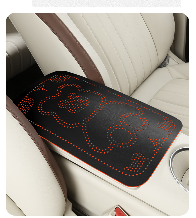 Car armrest box protective pad, skin-friendly jelly material, cute and breathable, heightening armrest pad, available in multiple colors, car armrest box pad
