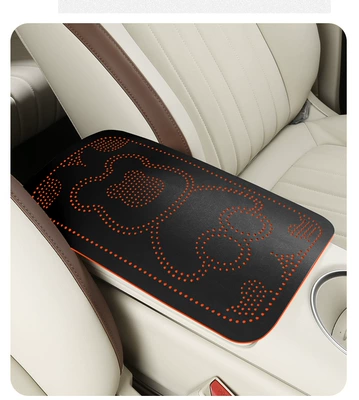cute and breathable, heightening armrest pad, Armrest box pad - orange-and-black
