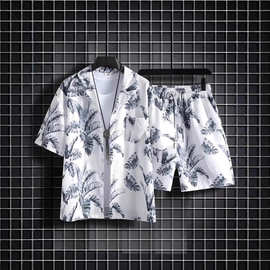 海南沙滩套装男夏季休闲三亚旅行穿搭衣服海边度假男装短袖花衬衫