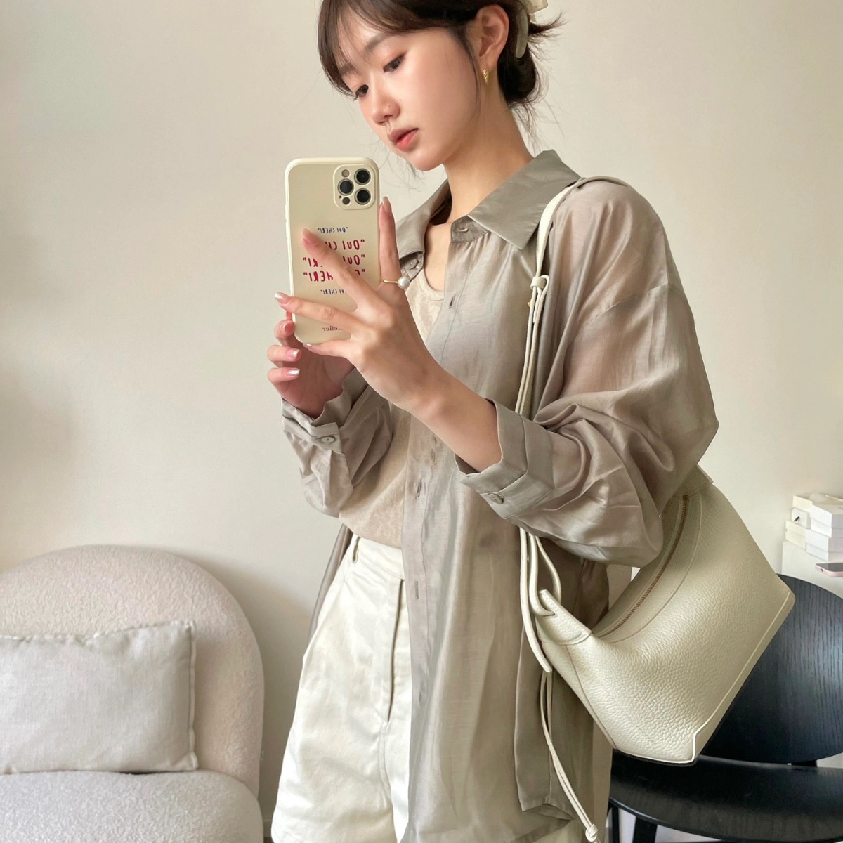 MYTASTE 연 가방 2024 새로운 틈새 디자인 언더암 베이켓 가방 고급 가죽 어깨 크로스 바디 백