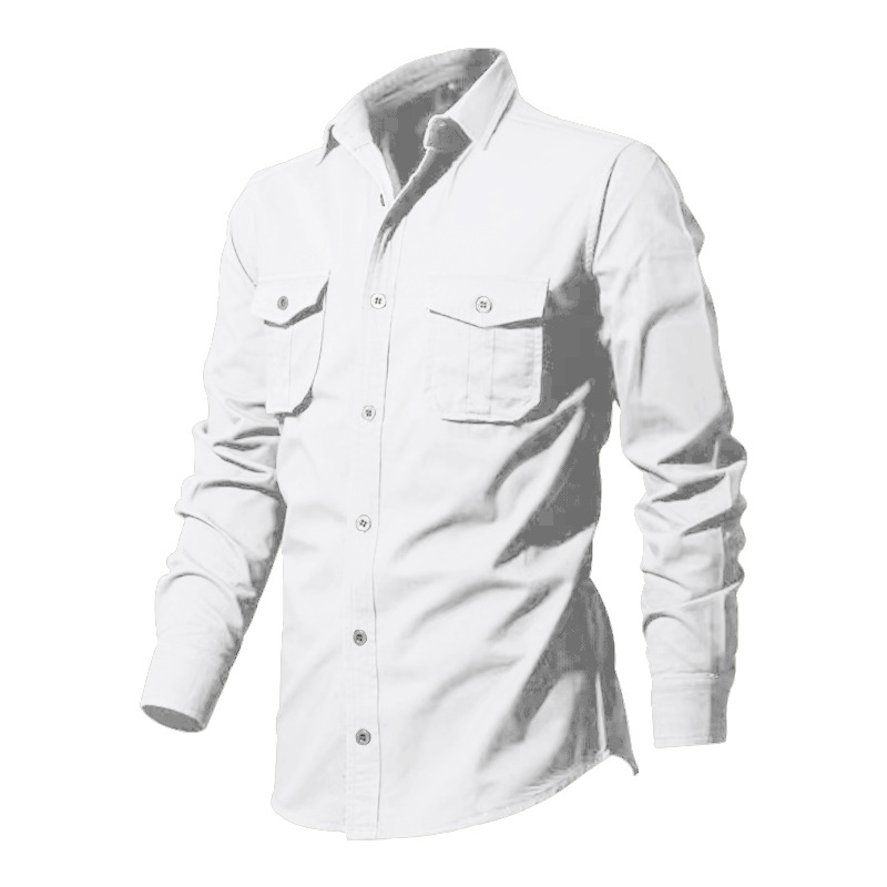 Men's Casual Long Sleeve Shirt With Multi Pockets For Men_voghion.com
