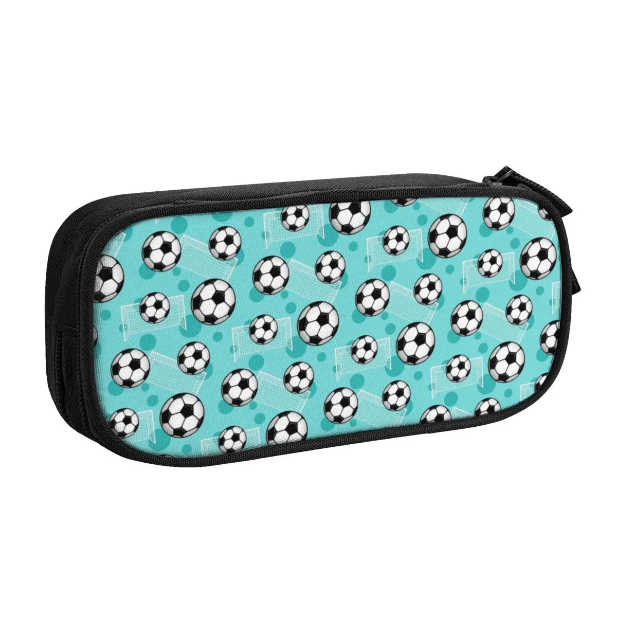 Fábrica fuente de bolsas de bolsillo de fútbol de una sola capa de poliéster caja de lápiz cuadrada de gran capacidad de bolsas de papel de estudiantes de baloncesto