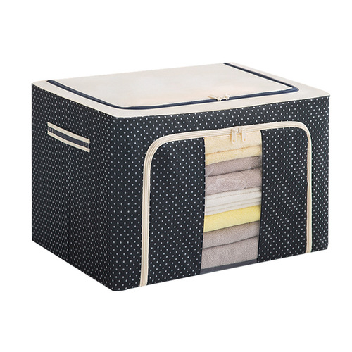 Manufacturer wholesale large capacity steel frame Oxford cloth clothes quilt storage box storage bag foldable clothing storage box