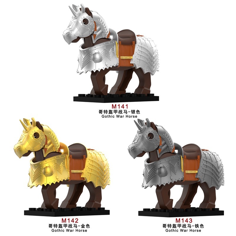 Foreign Trade Goods Medieval Series Gothic Widened War Horse Mount Model Small Particle Assembled Building Blocks Toy Bag Foreign Trade Goods Medieval Series Gothic Widened War Horse Mount Model Small Particle Assembled Building Blocks Toy Bag