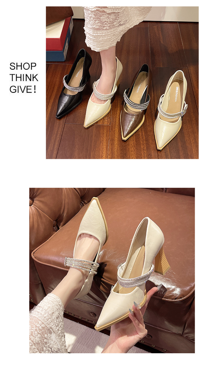 Vintage Mary Jane Shoes For Women With Rhinestones Chunky Heel_voghion.com