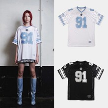 韩国badblood bcac系列美式T恤女球衣短袖小众夏季宽松时尚上衣潮