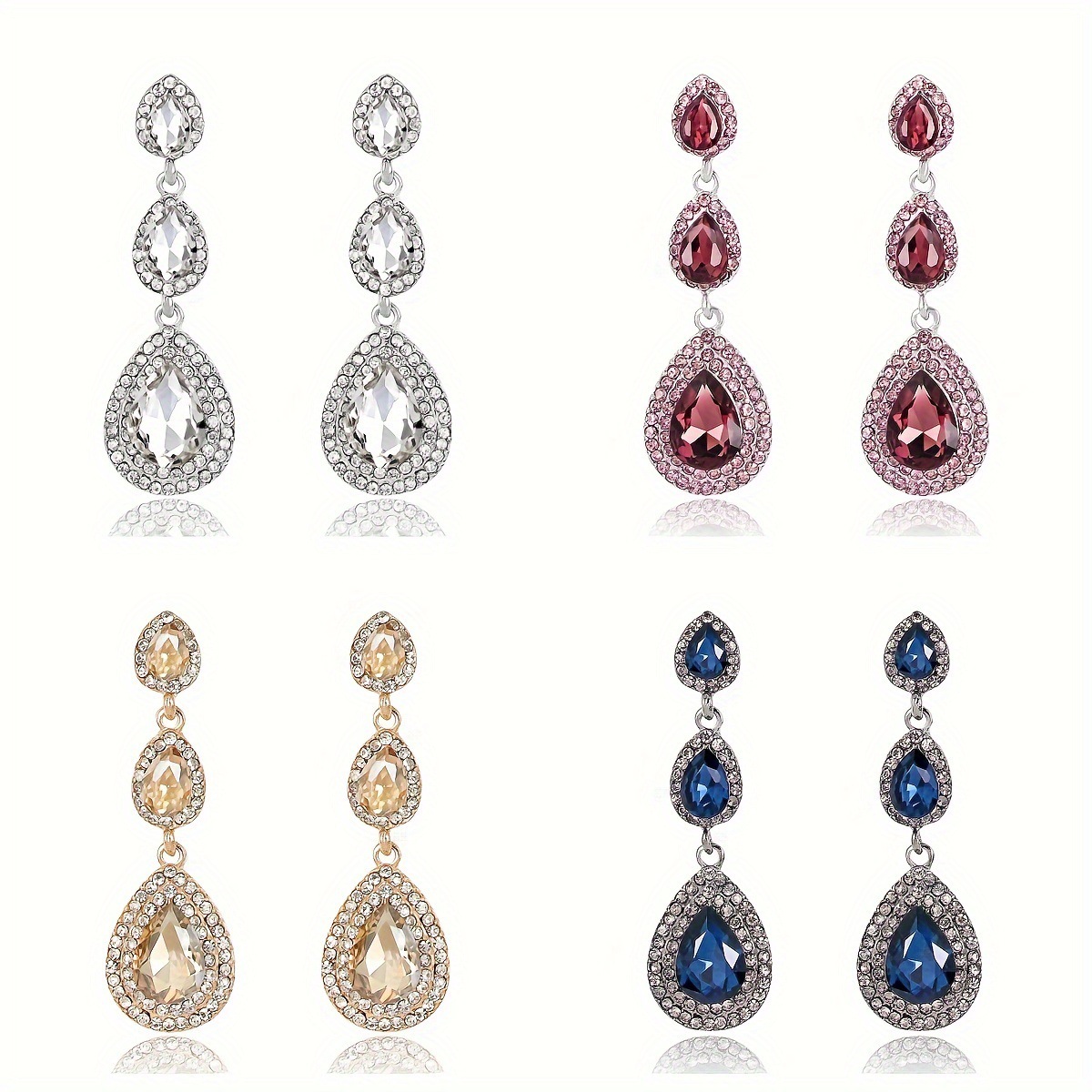 T 69551 Crystal Wedding Earrings 新娘耳环 跨境供应亚马