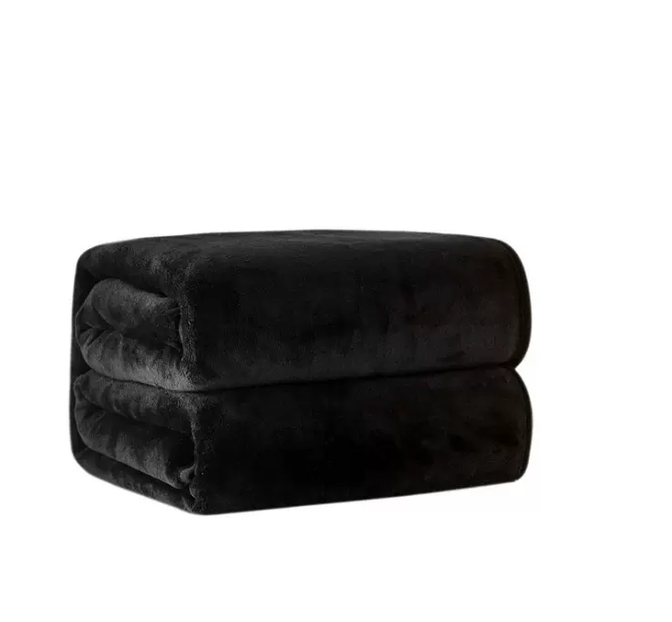 白色法兰绒毛毯黑色毯子礼品毯盖毯宾馆洗浴床单珊瑚绒纯色毯批发