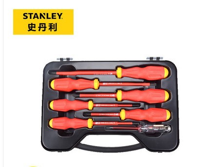 史丹利工具65-980-22绝缘螺丝批套装6件套一字螺丝刀十字螺丝刀