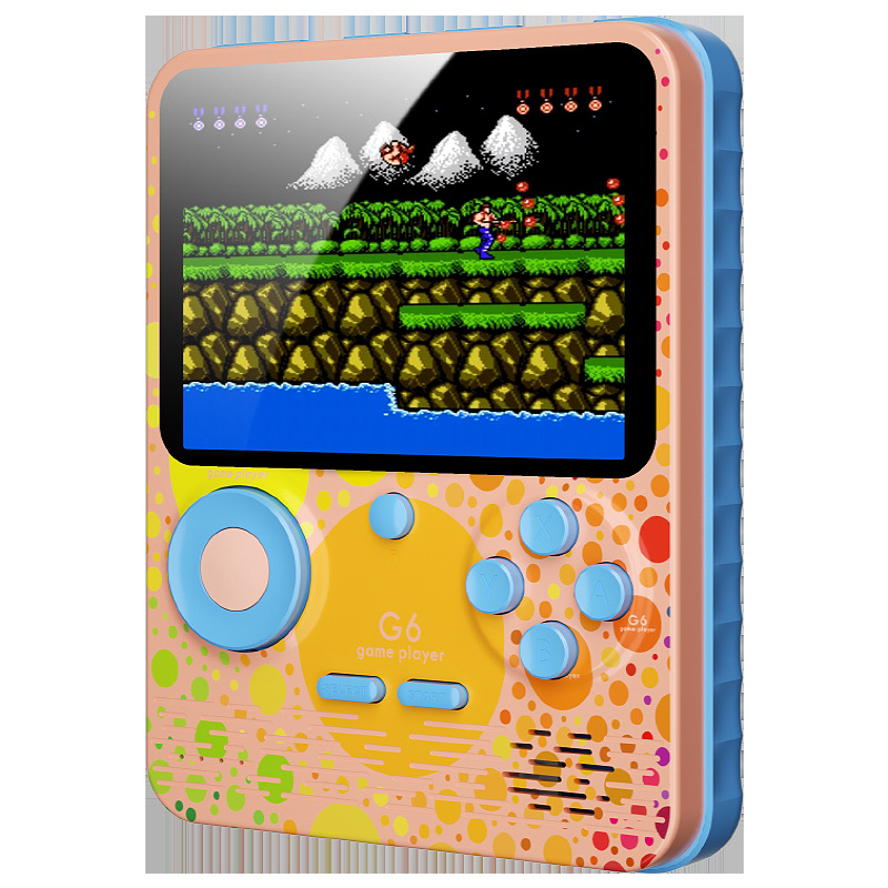 G6 charging treasure handheld Macaron handheld game machine Contra mini arcade 500 game HD screen