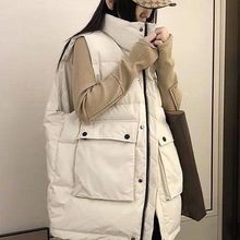 羽绒棉马甲女棉服中长款秋冬季新款韩版宽松加厚背心外穿马夹外套