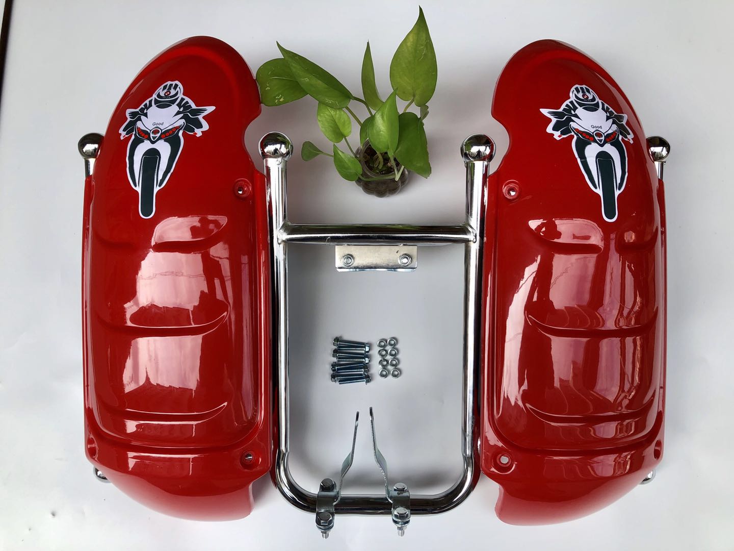 Motorcycle Bumper Frame with Lid Storage Box Jockey Car 125 Men's Motorcycle Modified Thickened Front Bars