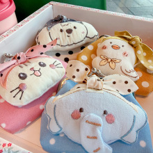 可爱卡通波点小动物钱包儿童可爱钥匙卡包休闲小动物包包零钱包